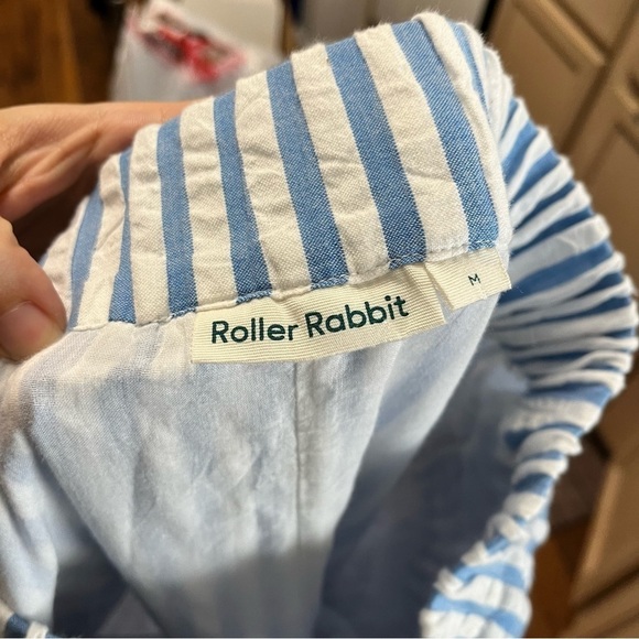 Roller Rabbit Striped Wide Leg Pants Blue White Medium A - Picture 5 of 7